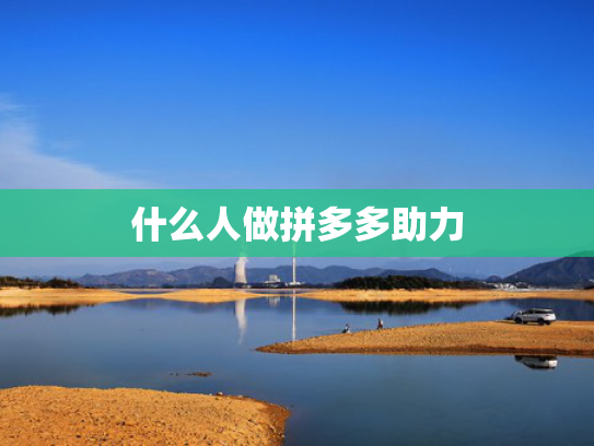 什么人做拼多多助力